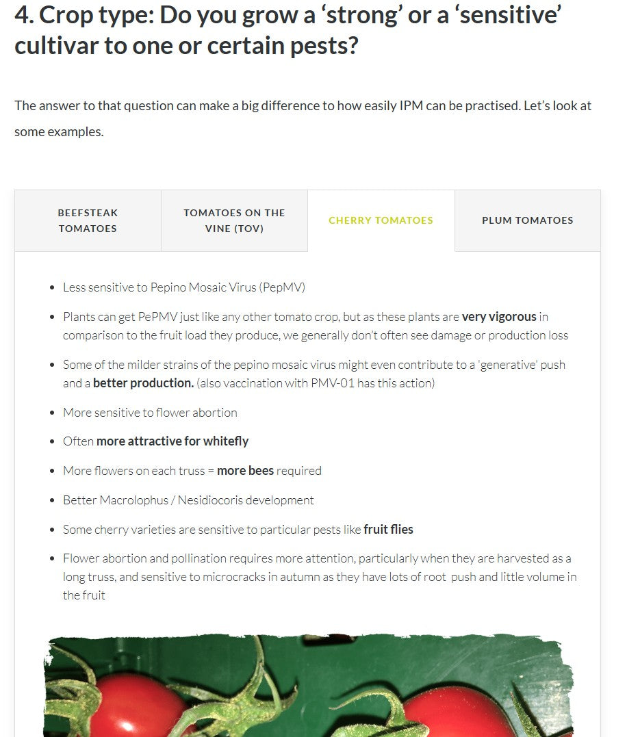 Tomato IPM and pollination (TOMAEN0922)