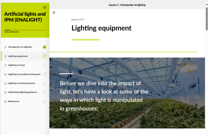 Artificial light and IPM (LITAEN0424)