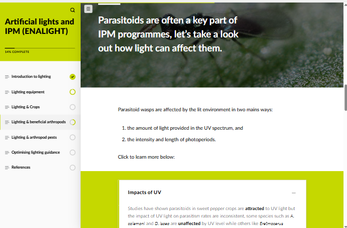 Artificial light and IPM (LITAEN0424)