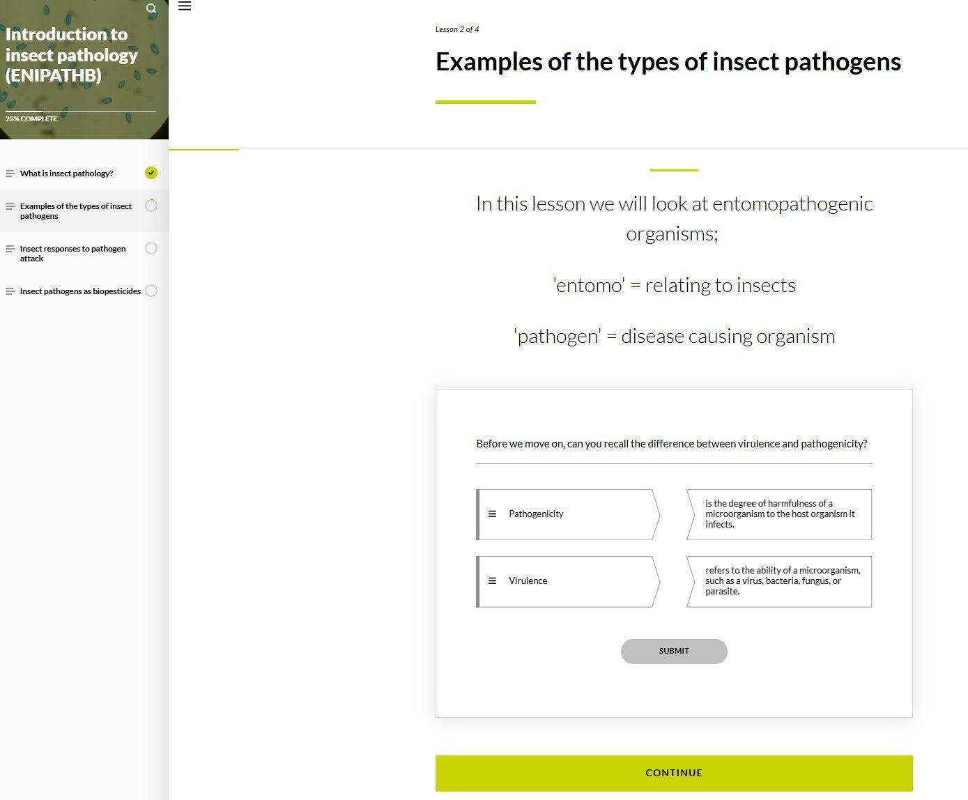 Introduction to insect pathology (IPTBEN0923)