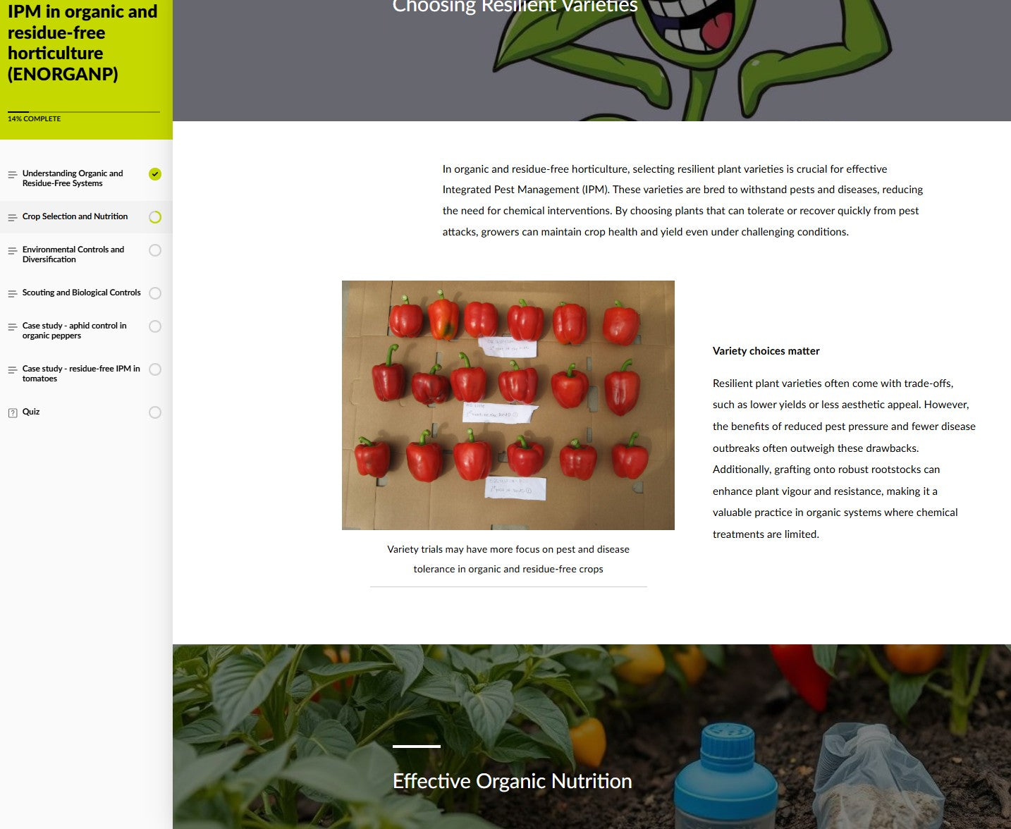 IPM in organic and residue-free crops (ORGAEN0425)