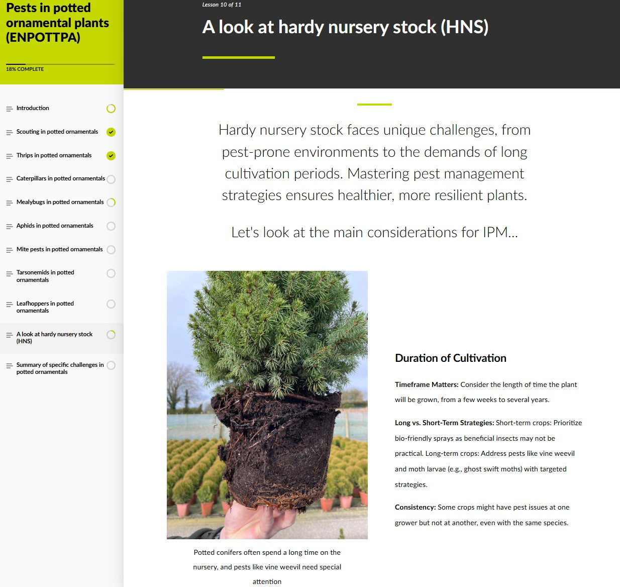 Pests of potted ornamental crops (ORNAEN0425)